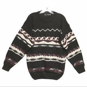 VTG Colore Italia Wool blend crew neck Cosby Biggie artsy sweater Italy …